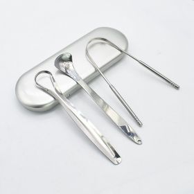 Stainless Steel Tongue Scraper Oral Care Tools (Option: Iron Box 3 Piece Set)