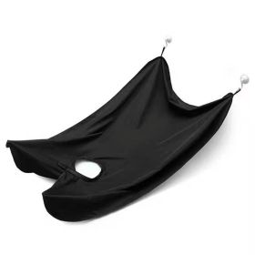 Shaving ApronMen's Styling Beard Shaving ApronClear Suction Cup Shaving ApronManicuring Beard Styling Apron (Color: BLACK)