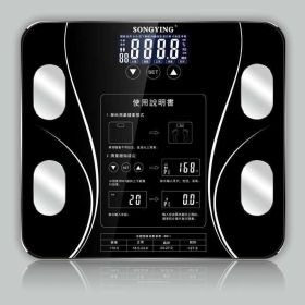 Body Weight Scale Bathroom Body Fat Bmi Scale Digital Scales LED display Body Index Electronic Smart Weighing Scales (Color: BLACK)