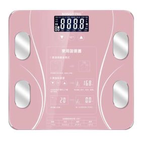 Body Weight Scale Bathroom Body Fat Bmi Scale Digital Scales LED display Body Index Electronic Smart Weighing Scales (Color: PINK)